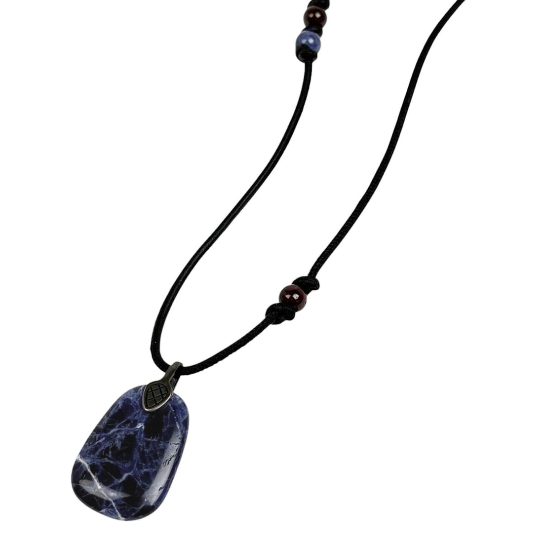Bottega Veneta Stone Necklace Choker Pendant Leather Blue Women's: --- Catalog ---Category: SizePendant Size: 40mm x 25mm / 1.57'' x 0.98''Neck Circumference: 69.5 cm / 27.36''Category: DesignColor: BlueMetal: SilverGender: WomenMaterial: LeatherMetal Purity: Silver9