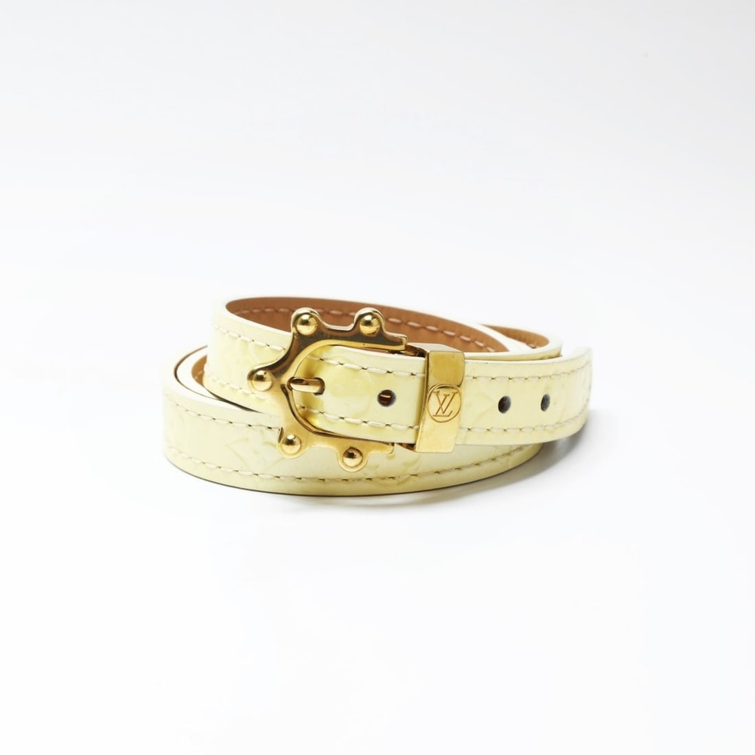 Louis Vuitton patent leather Monogram Vernis triple tour bracelet in yellow, made 2005 (1 of 8)