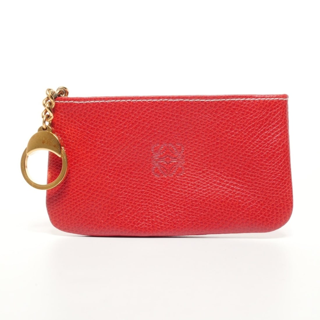 LOEWE Leather Anagram Wallet/Coin Case, Red: --- Catalog ---Category: SizeSize (HxWxD): 6.5cm x 12cm x 1cm / 2.55'' x 4.72'' x 0.39''Category: DesignType: Coin purse/coin caseColor: Red colorGender: WomenMaterial: Leather Category: GeneralBrand: