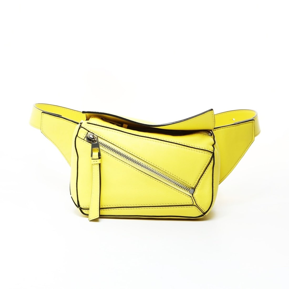LOEWE Puzzle Mini Bum Bag in Classic Calfskin, Belt Bag/Shoulder Bag, Yellow (1 of 13)