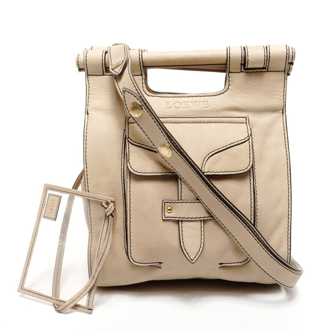 LOEWE 2-way tote suede shoulder bag in brown: --- Catalog ---Category: SizeSize (HxWxD): 26cm x 21cm x 11cm / 10.23'' x 8.26'' x 4.33''Category: DesignType: Shoulder bagColor: BrownMaterial: Suede Category: GeneralBrand: LoeweCountry of Origin: S