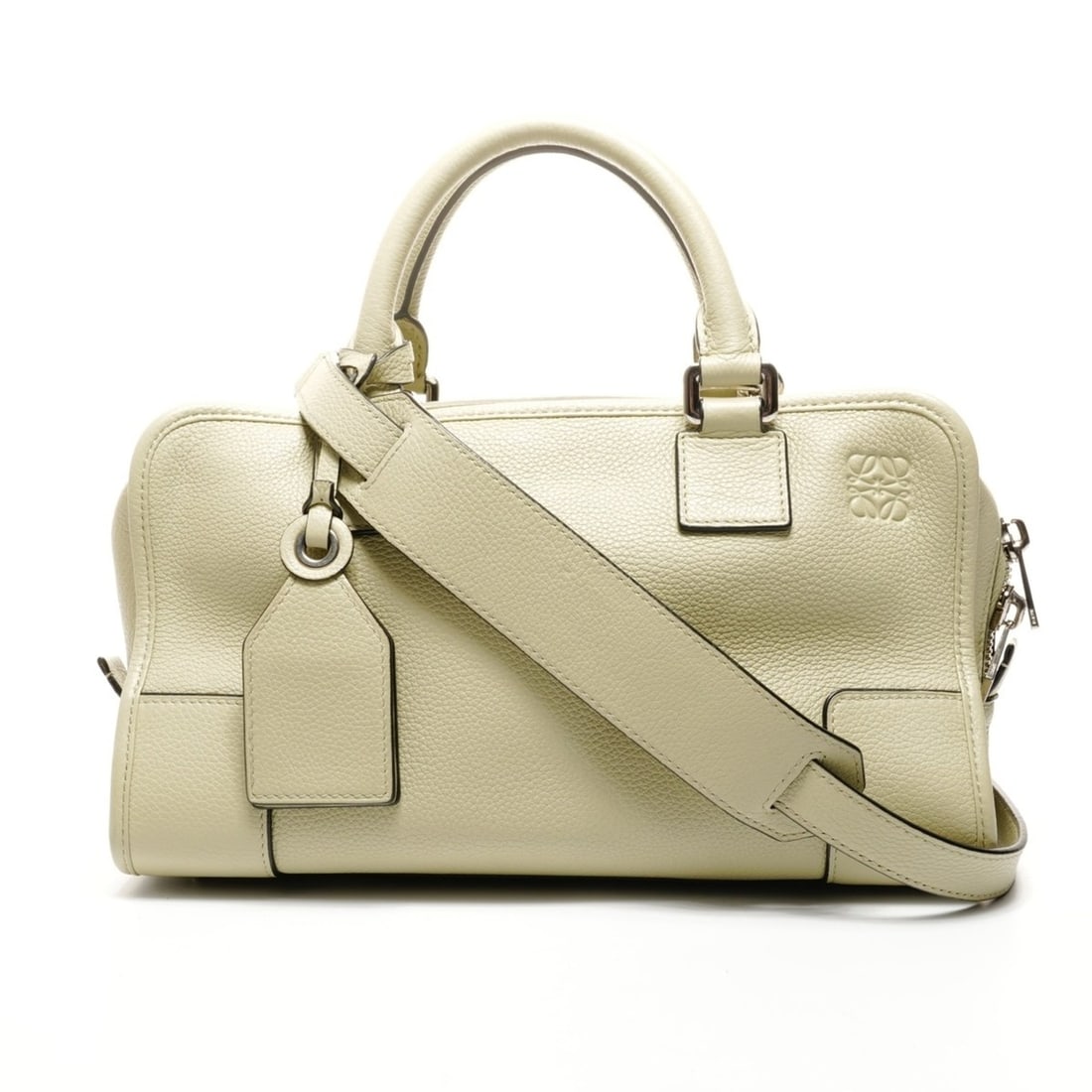 LOEWE Amazona 28 Leather Handbag in Pastel Green: --- Catalog ---Category: SizeSize (HxWxD): 16cm x 29cm x 12cm / 6.29'' x 11.41'' x 4.72''Category: DesignType: HandbagColor: IvoryGender: WomenMaterial: Leather Category: GeneralBrand: LoeweCountry of