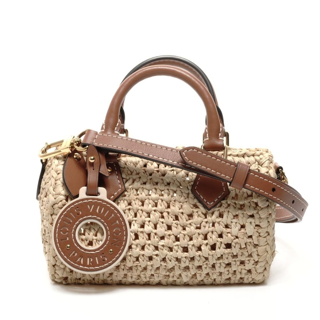 Louis Vuitton Nano Speedy Natural Tan Raffia Shoulder Bag in Beige (1 of 12)