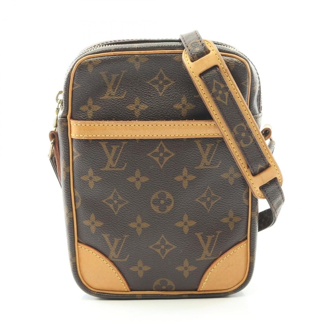 Louis Vuitton Danube Shoulder Bag, Coated Canvas and Leather, Monogram, Women's, Brown, M45266 (1 of 14)