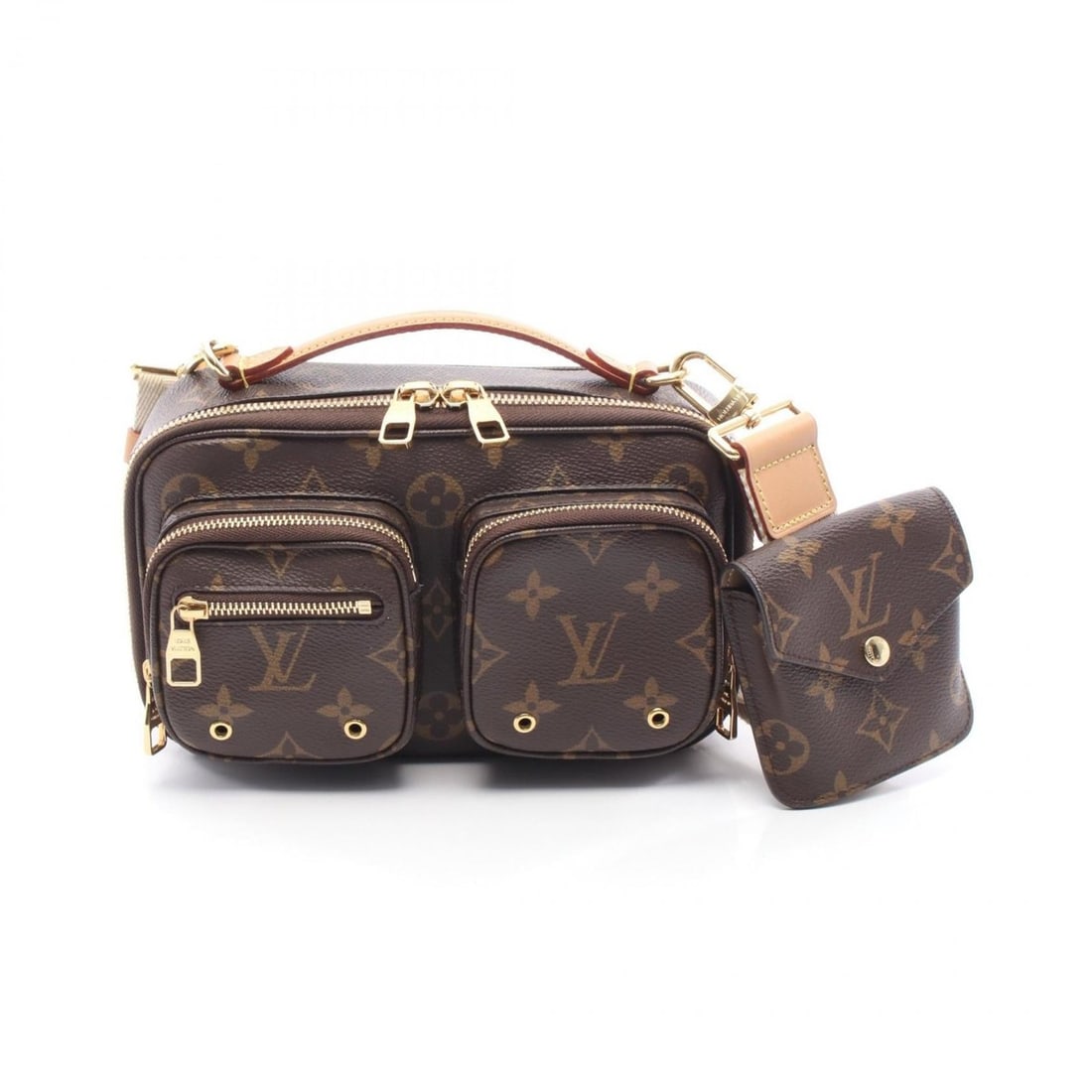 Louis Vuitton Utility Crossbody Handbag, Coated Canvas and Leather, Monogram, Women's, Brown, M80446: --- Catalog ---Category: SizeSize (HxWxD): 12cm x 20cm x 5cm / 4.72'' x 7.87'' x 1.96''Category: DesignType: HandbagColor: Brown, MonogramGender: WomenMaterial: Coated canvas , Leather Category: Gener