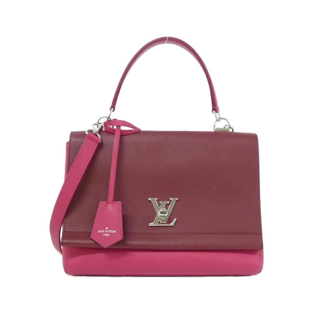 Louis Vuitton Lockme II Handbag: --- Catalog ---Category: SizeSize (HxWxD): 20cm x 28cm x 11cm / 7.87'' x 11.02'' x 4.33''Category: DesignType: HandbagColor: Bordeaux, DahliaGender: WomenMaterial: Leather Hardware Color: SilverLeathe