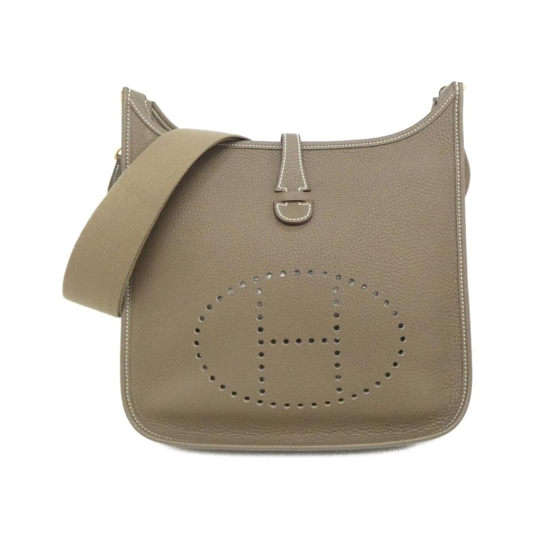 Hermes Hermès Evelyn 3 PM 056277CC Shoulder Bag: --- Catalog ---Category: SizeSize (HxWxD): 29cm x 28cm x 8cm / 11.41'' x 11.02'' x 3.14''Category: DesignType: Shoulder bagColor: Etoupe grayGender: WomenMaterial: Taurillon clemence leather Hardware