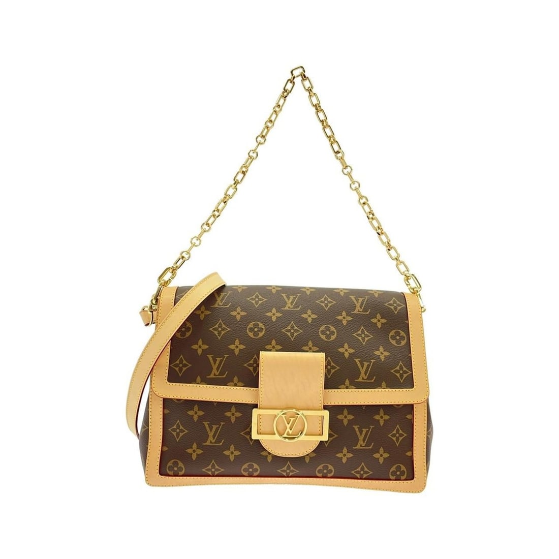 Louis Vuitton Monogram Dauphine Soft GM M47149 Shoulder Bag: --- Catalog ---Category: SizeSize (HxWxD): 24cm x 31cm x 10.5cm / 9.44'' x 12.2'' x 4.13''Category: DesignType: Shoulder bagColor: MarronGender: Men,WomenMaterial: Coated canvas Hardware Color: GoldCa