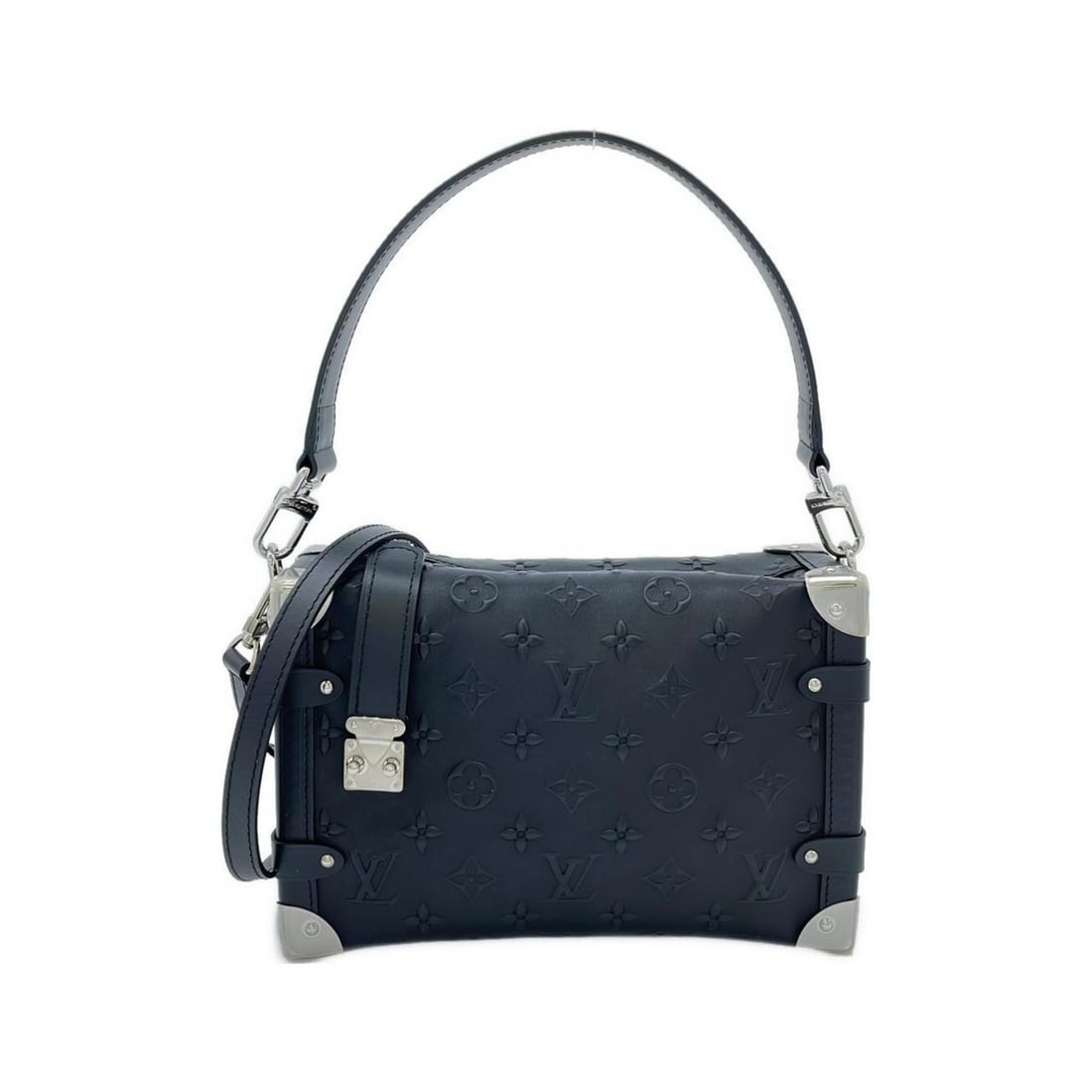 Louis Vuitton Side Trunk M21709 Shoulder Bag: --- Catalog ---Category: SizeSize (HxWxD): 15.5cm x 23cm x 8cm / 6.1'' x 9.05'' x 3.14''Category: DesignType: Shoulder bagColor: BlackGender: Men,WomenMaterial: Leather Hardware Color: SilverLeather/F