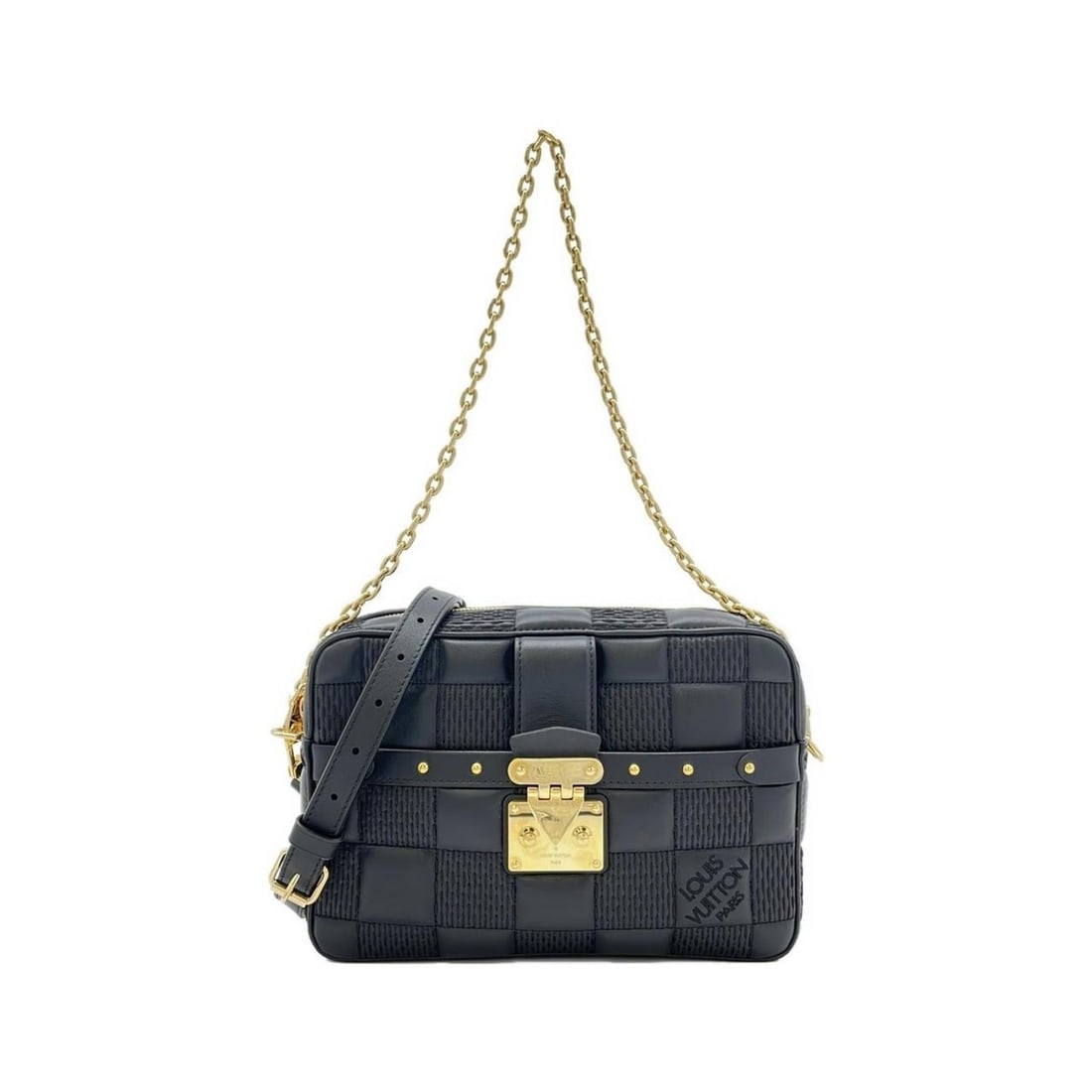 Louis Vuitton Troca MM M59114 Shoulder Bag: --- Catalog ---Category: SizeSize (HxWxD): 15.5cm x 24.5cm x 7cm / 6.1'' x 9.64'' x 2.75''Category: DesignType: Shoulder bagColor: BlackGender: Men,WomenMaterial: Leather Hardware Color: GoldLeather/F