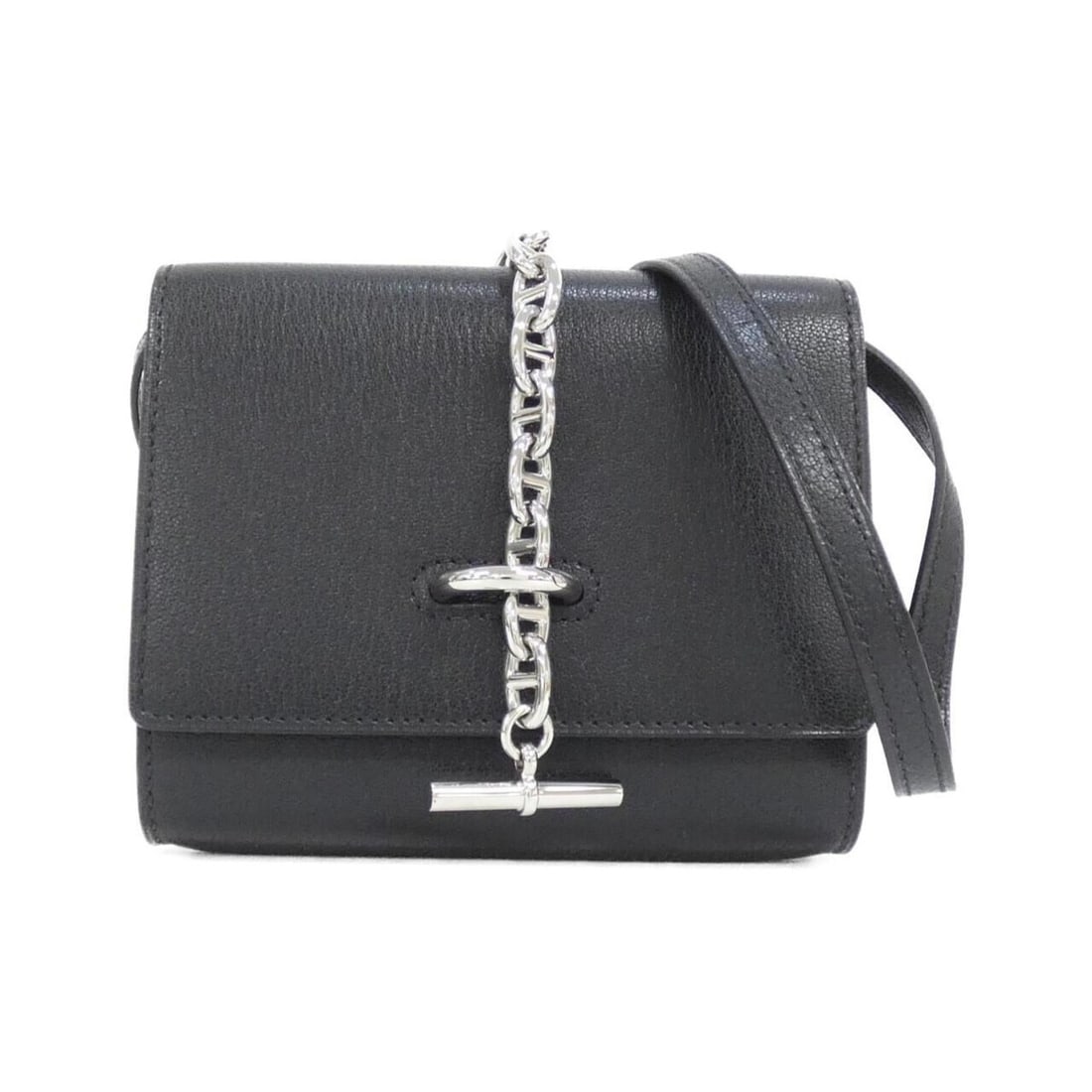 Hermes Hermès Chaine d'Ancre To Go 084664CK Shoulder Wallet: --- Catalog ---Category: SizeSize (HxWxD): 11cm x 13cm x 3cm / 4.33'' x 5.11'' x 1.18''Category: DesignType: Chain/Shoulder walletColor: BlackGender: Women,MenMaterial: Leather Category: GeneralMPN: 0