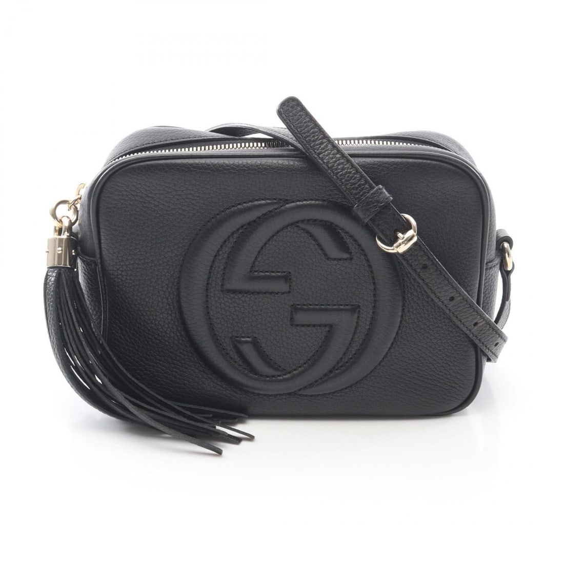Gucci Soho Disco Bag with Interlocking G Design, Leather Shoulder Bag, Women's, Black, 308364 (1 of 11)