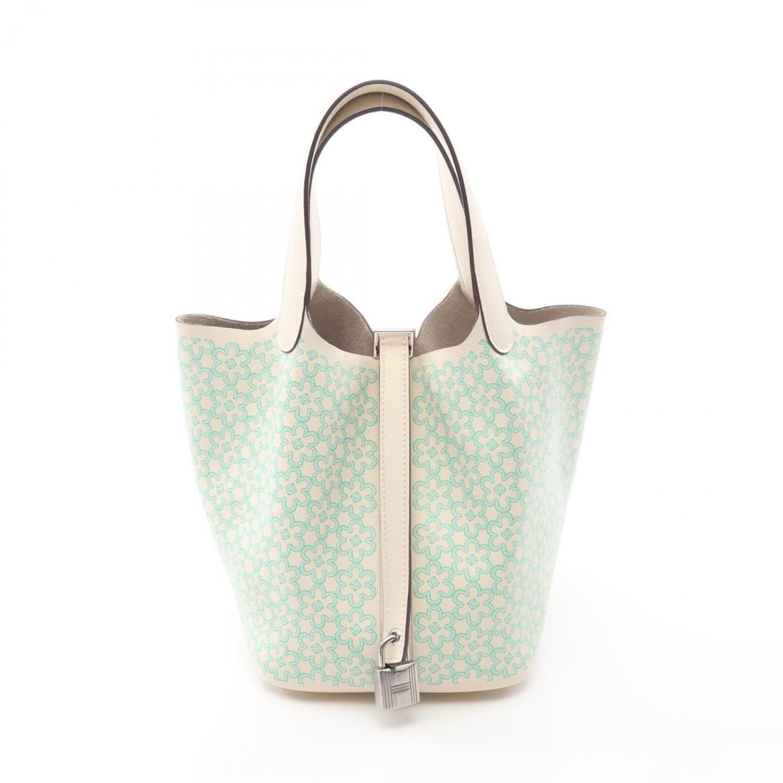 Hermes Hermès Picotin Lock PM Lucky Daisy Handbag, Leather, Swift Women's, Ivory, Green, Blue, (1 of 12)