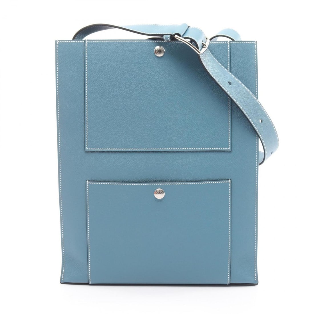 Hermes Hermès Kabash Shoulder Bag, Leather Evergrain, Women's, Blue, 084929CK: --- Catalog ---Category: SizeSize (HxWxD): 34cm x 28cm x 10cm / 13.38'' x 11.02'' x 3.93''Category: DesignType: Shoulder bagColor: BlueGender: WomenMaterial: Leather Hardware Color: SilverCategory: Ge