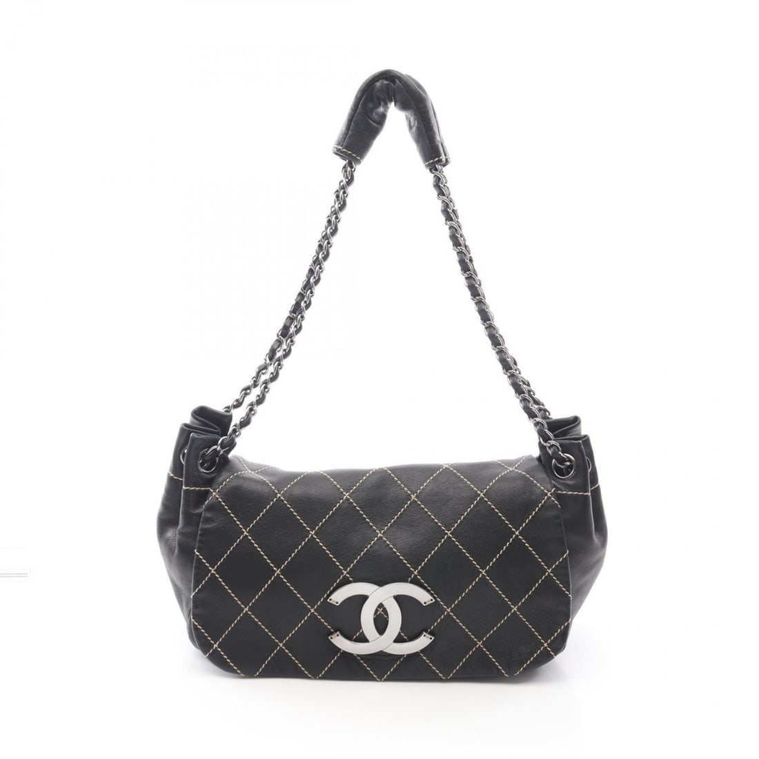 CHANEL Wild Stitch Shoulder Bag in Lambskin Leather, Black (1 of 13)
