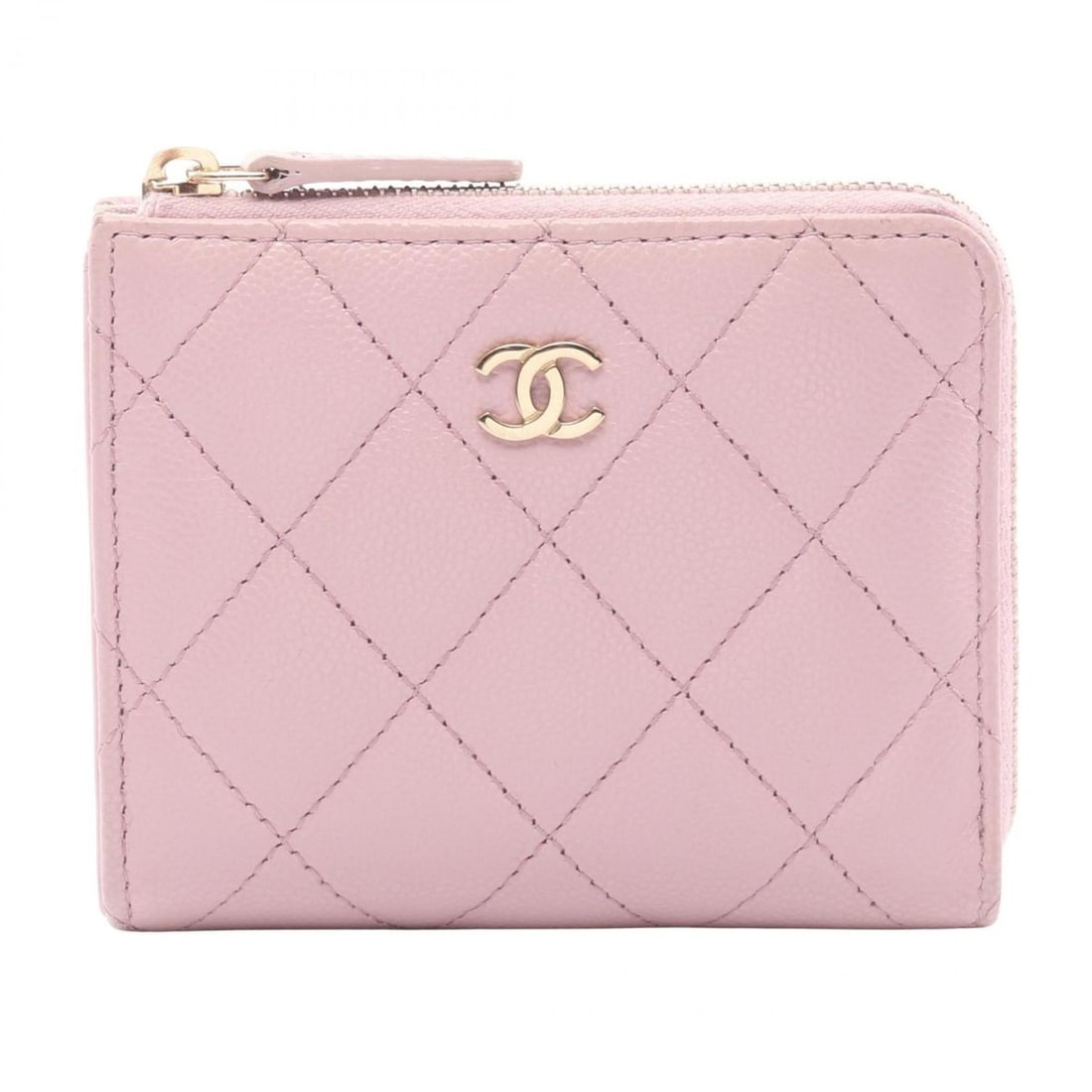 CHANEL Matelasse Round Wallet in Grained Calfskin Leather, Women's, Pink, AP3999 (1 of 11)