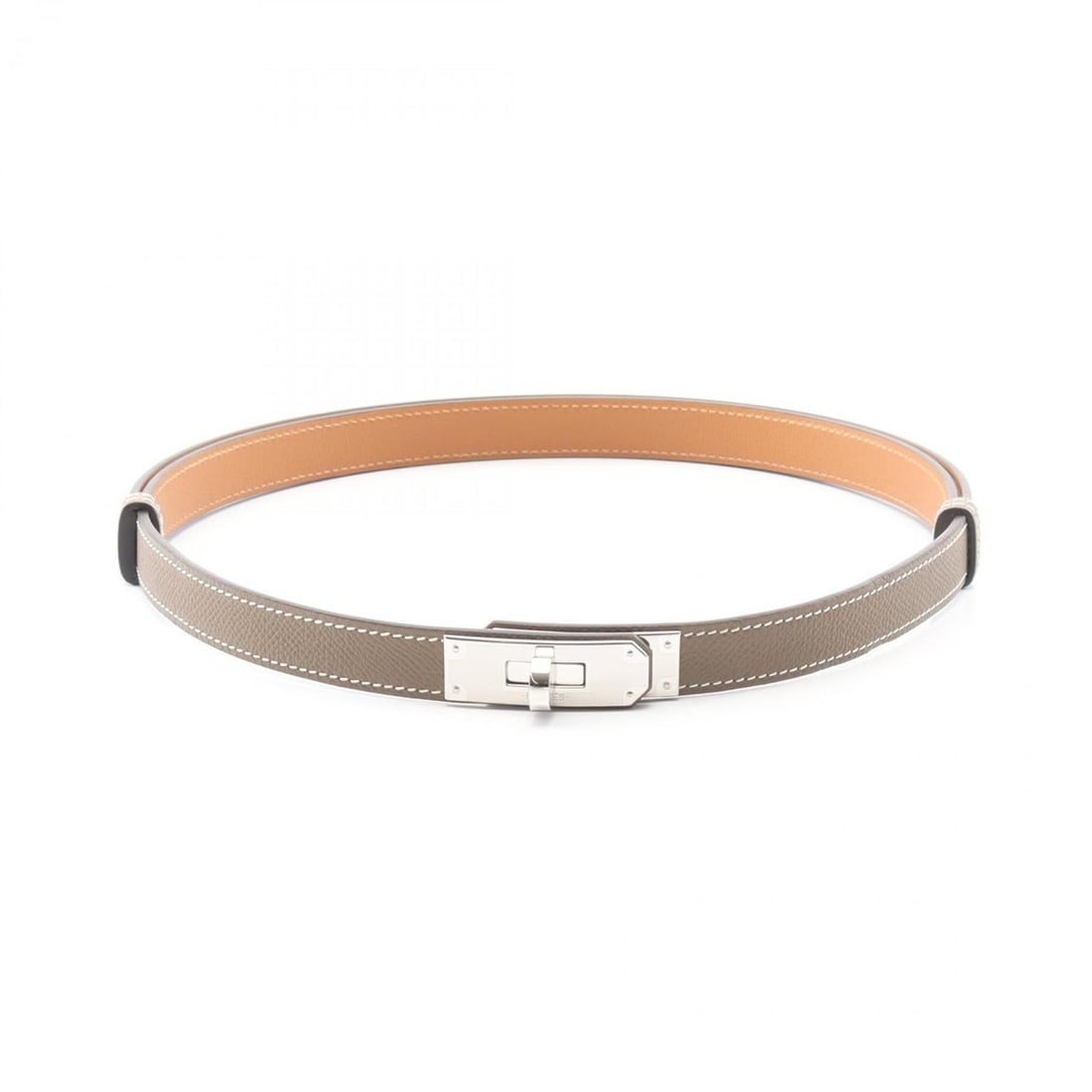 Hermes Hermès Kelly Belt, Clothing, Leather, Calfskin, Epsom Women's, Gray (1 of 12)