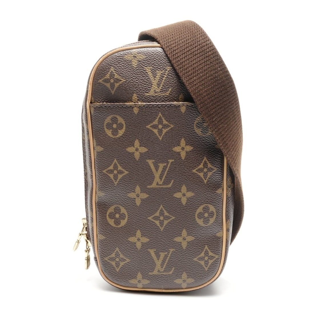 Louis Vuitton 2011 Monogram Pochette Ganju Shoulder Bag in Brown: --- Catalog ---Category: SizeSize (HxWxD): 22cm x 12.5cm x 5cm / 8.66'' x 4.92'' x 1.96''Strap Length: 113cm / 44.48''Category: DesignType: Pochette, Shoulder bagColor: BrownGender: WomenMaterial: Mon