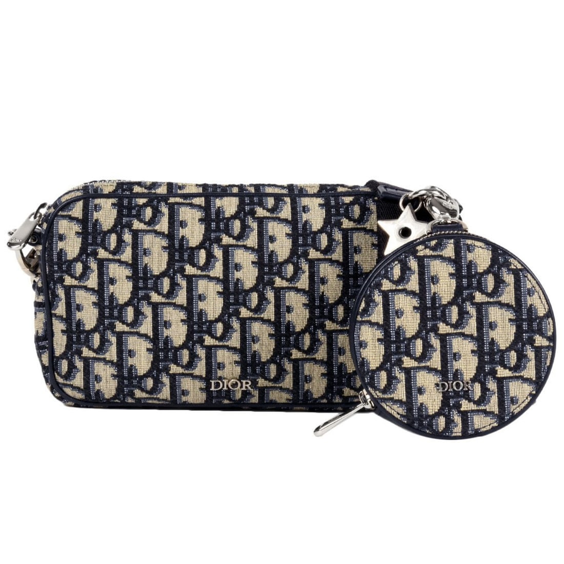 Christian Dior Dior Oblique Canvas Body Bag (29-BO-0271) Navy Jacquard with Pouch (1 of 10)