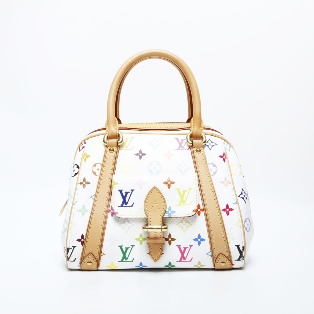 Louis Vuitton 2007 Monogram Multicolore Priscilla Handbag in White: --- Catalog ---Category: SizeHandle Drop: 10.00cm / 3.94''Size (HxWxD): 21cm x 25cm x 17cm / 8.26'' x 9.84'' x 6.69''Category: DesignType: HandbagColor: WhiteGender: WomenMaterial: Monogram Multicolor