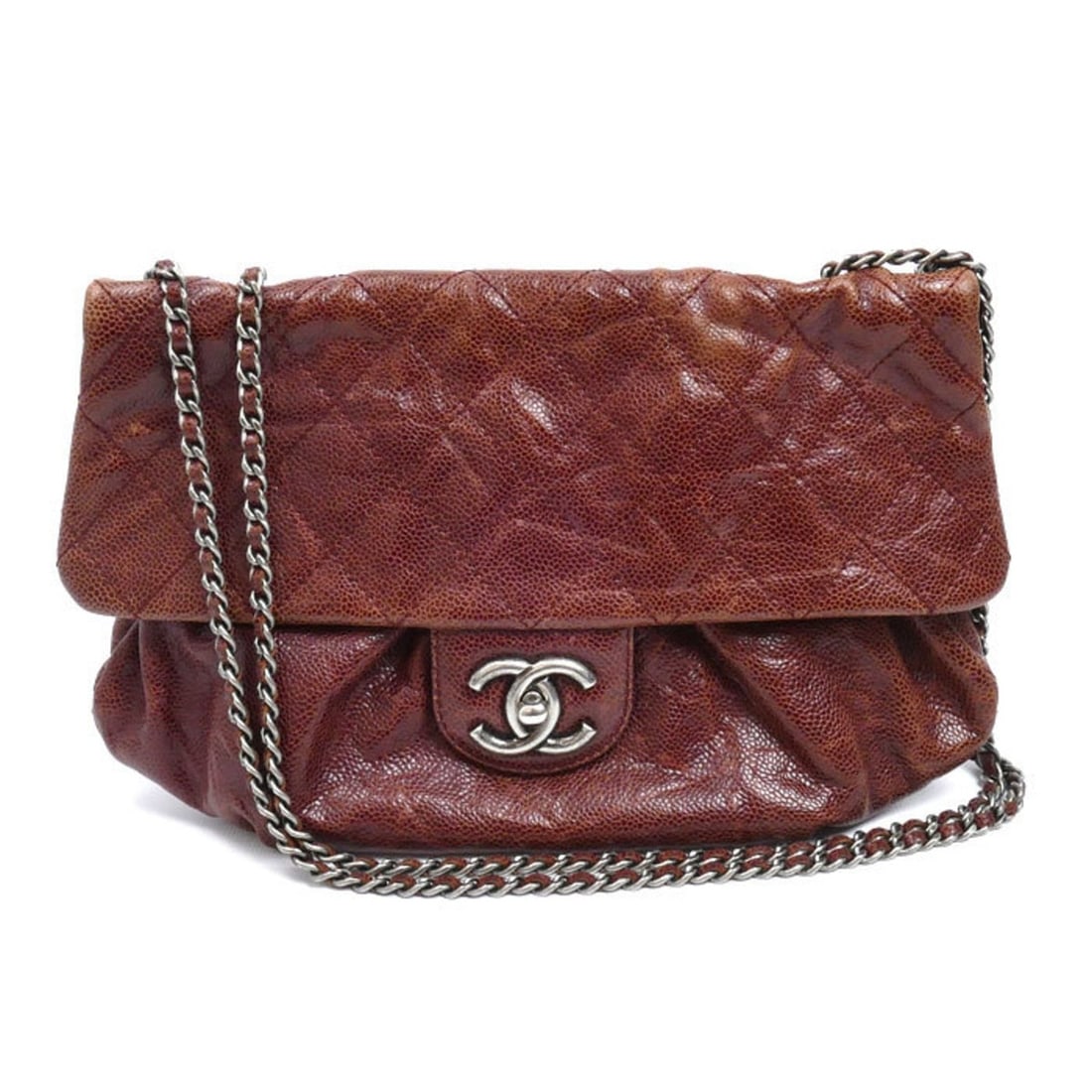 CHANEL Caviar Leather Double Chain Shoulder Bag Brown A67317 Women's (1 of 14)