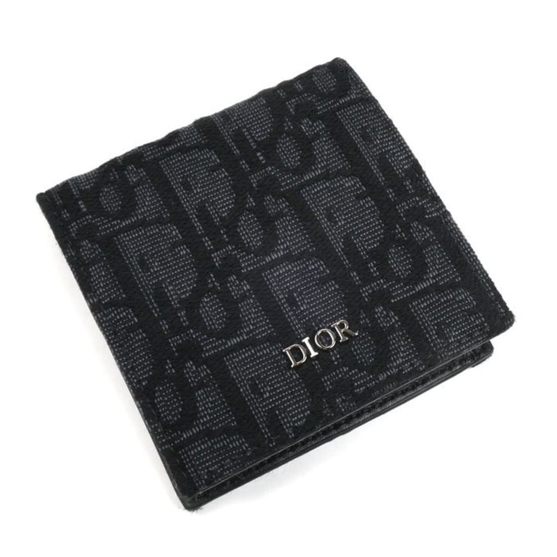 Christian Dior Dior Oblique Coin Case, Black, 2ESCP049YSE, Jacquard, Women's (1 of 12)