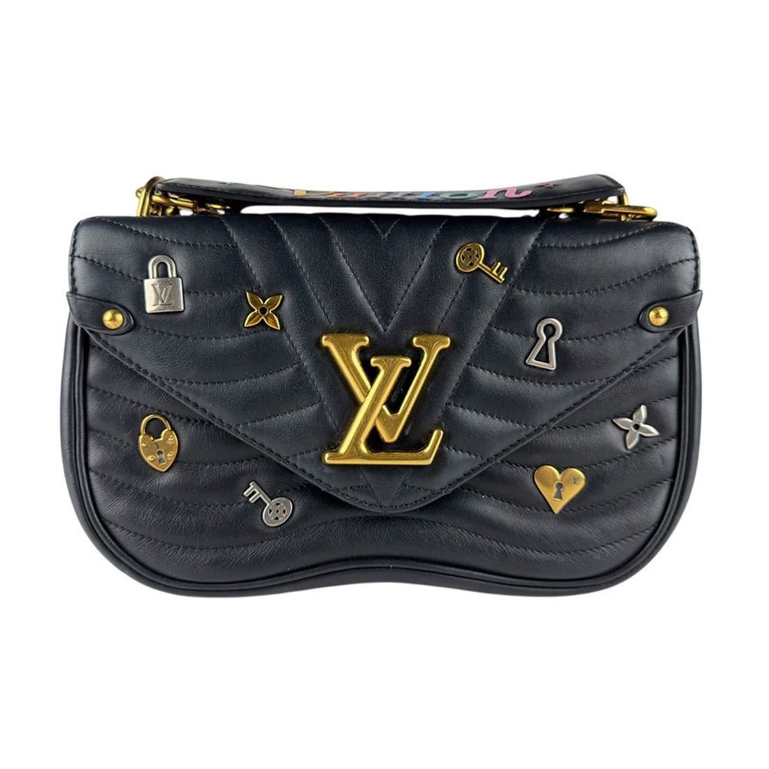 Louis Vuitton New Wave Chain Shoulder Bag MM Leather Black Women's z8368: --- Catalog ---Category: SizeSize (HxWxD): 16cm x 24cm x 7cm / 6.29'' x 9.44'' x 2.75''Category: DesignType: Shoulder bagColor: BlackGender: WomenMaterial: Leather Category: GeneralBrand: Louis Vuitto