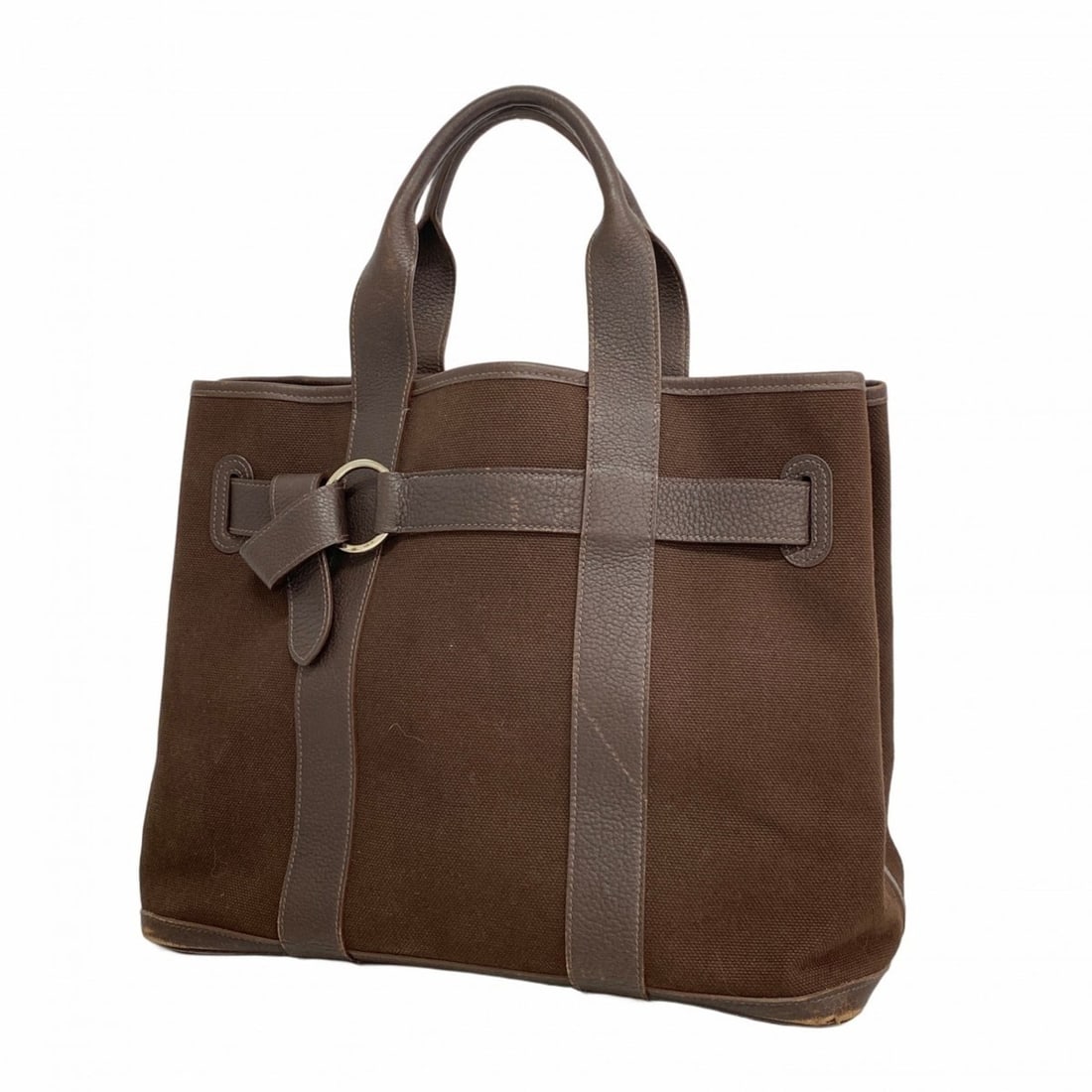 Hermes Hermès Petite Ceinture MM Tote Bag, Brown Canvas, Size L Engraved, Women's (1 of 10)