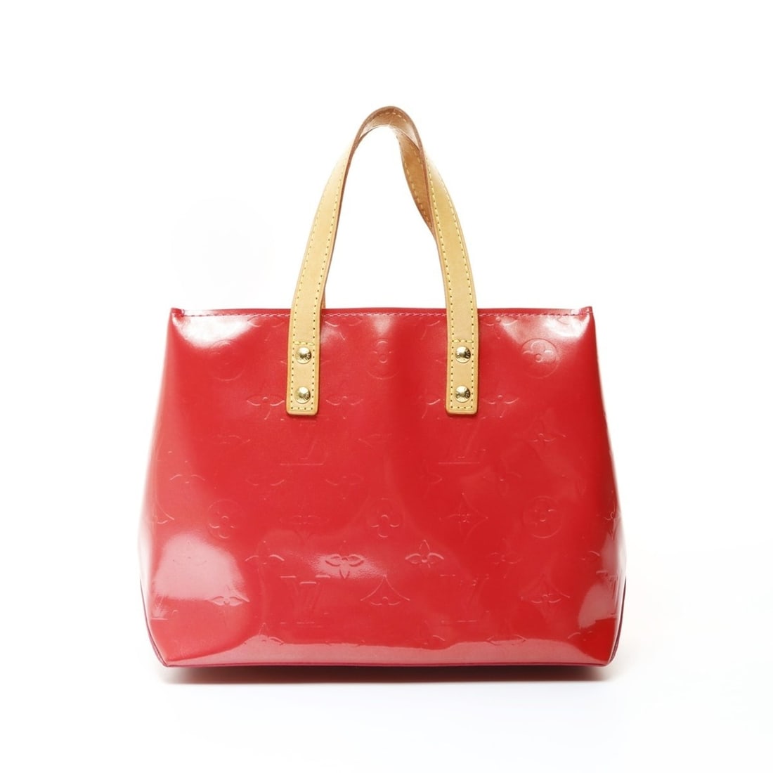 Louis Vuitton Vernis Reed Monogram Patent Leather Handbag, Pink, 2005: --- Catalog ---Category: SizeHandle Drop: 13.00cm / 5.12''Size (HxWxD): 17.5cm x 22.5cm x 10cm / 6.88'' x 8.85'' x 3.93''Category: DesignType: HandbagColor: PinkGender: WomenMaterial: Vernis Category: