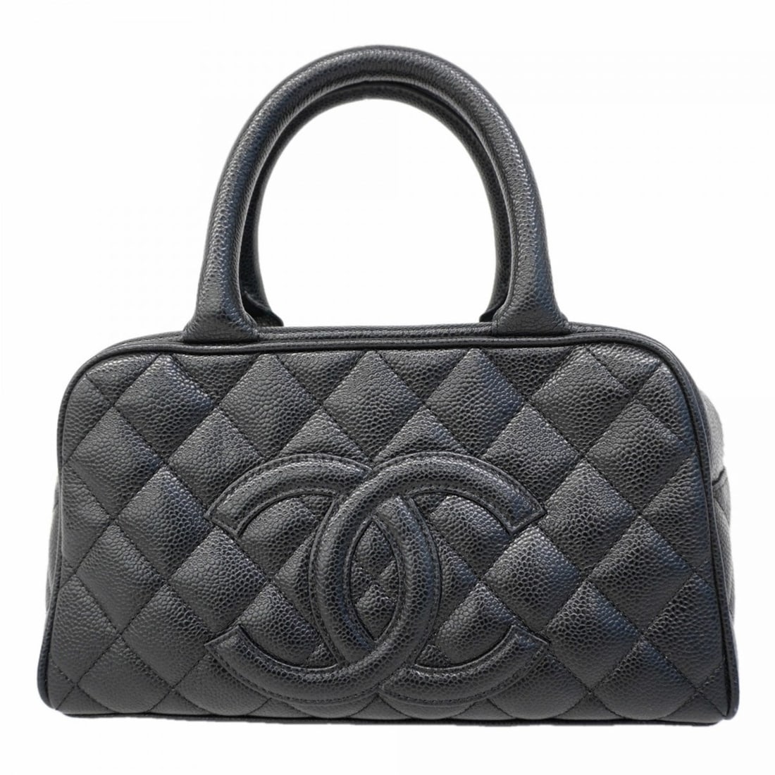 Chanel Matelasse Caviar Leather Handbag, Black, Women's: --- Catalog ---Category: SizeSize (HxWxD): 15.5cm x 26.5cm x 9.5cm / 6.1'' x 10.43'' x 3.74''Category: DesignType: HandbagColor: BlackGender: WomenMaterial: Grained Calfskin Hardware Color: GoldCatego