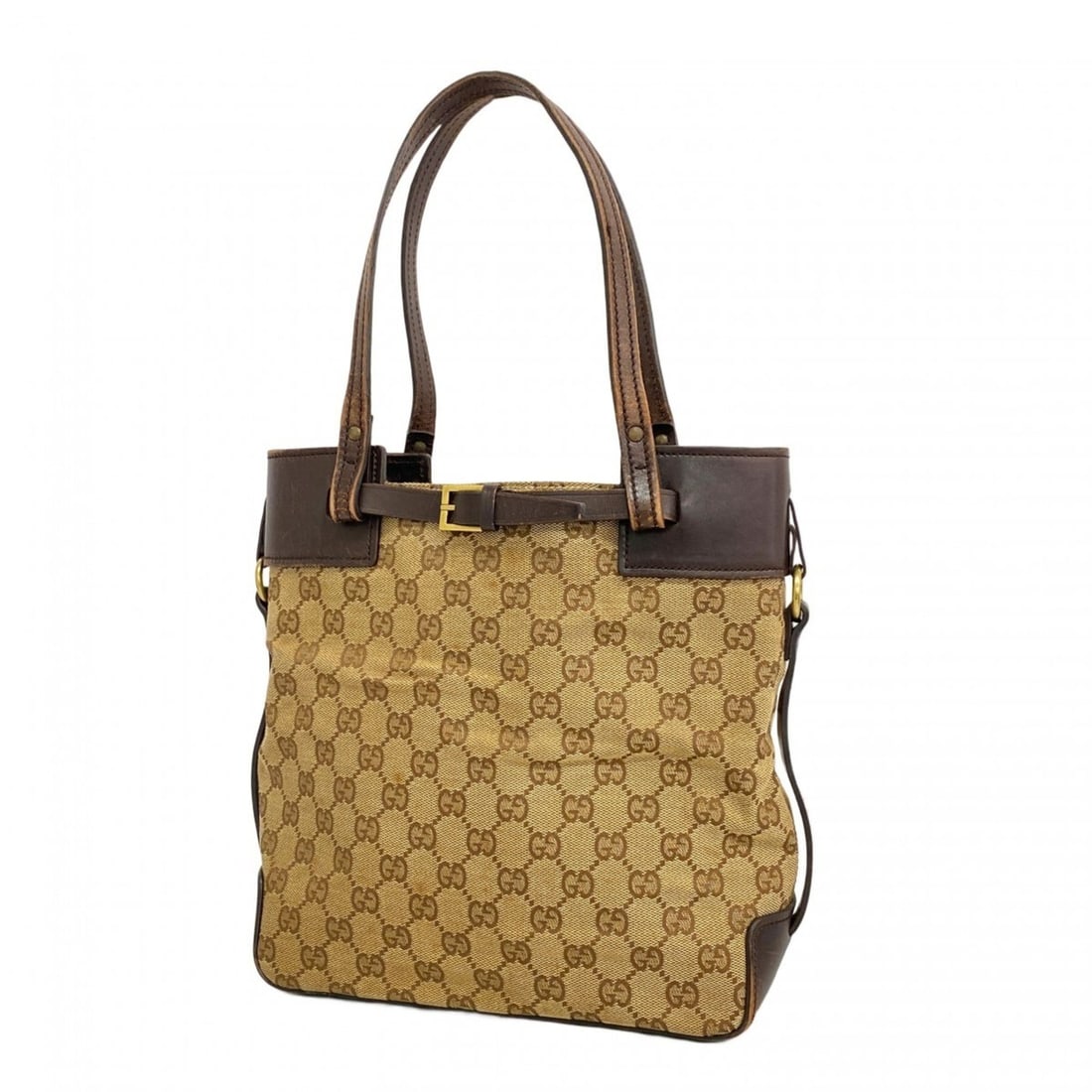Gucci GG Canvas Handbag 107757 Beige Brown Women's (1 of 13)