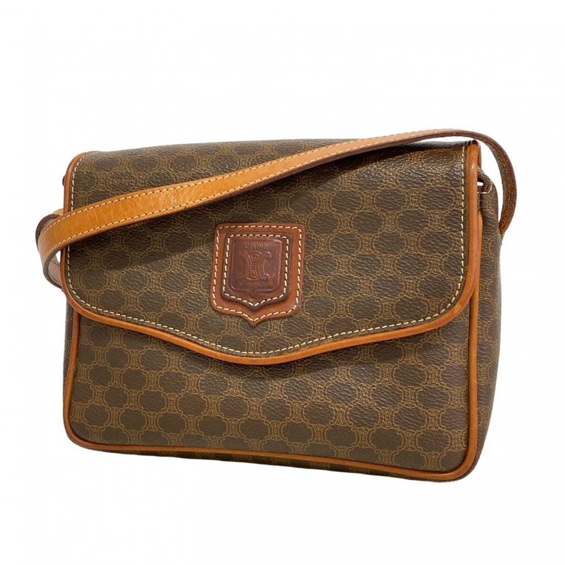 Celine Shoulder Bag Macadam Brown Women's: --- Catalog ---Category: SizeSize (HxWxD): 15.5cm x 20cm x 5.5cm / 6.1'' x 7.87'' x 2.16''Category: DesignType: Shoulder bagColor: BrownGender: WomenMaterial: PVC Hardware Color: GoldCategory: General