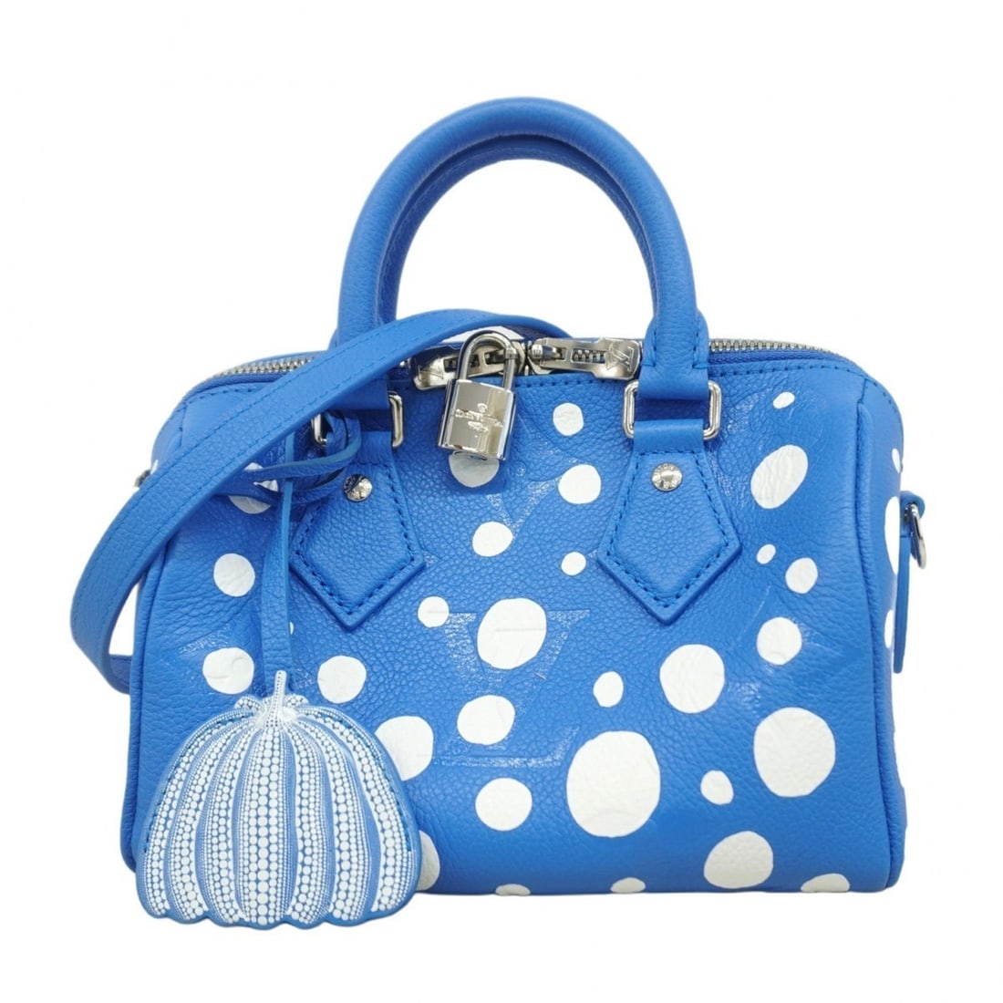 Louis Vuitton Monogram Empreinte Handbag, Yayoi Kusama Speedy Bandouliere 20, M46425, Blue and: --- Catalog ---Category: SizeSize (HxWxD): 15cm x 21cm x 11.5cm / 5.9'' x 8.26'' x 4.52''Category: DesignType: HandbagColor: Blue, WhiteGender: WomenCategory: GeneralMPN: M46425Brand: Louis Vuitton---
