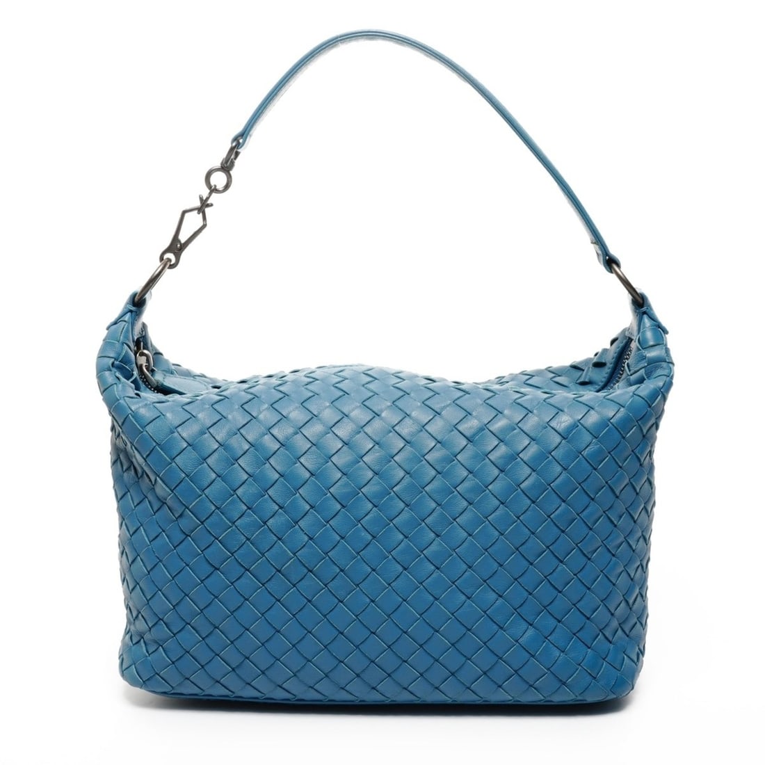 Bottega Veneta Intrecciato Hobo Leather Shoulder Bag in Blue (1 of 12)