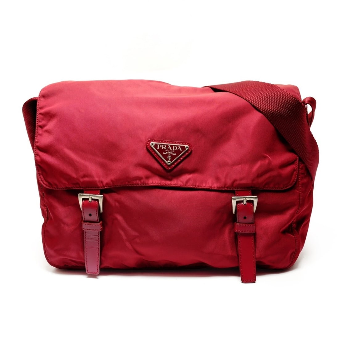 Prada nylon messenger bag/shoulder bag in red (1 of 12)