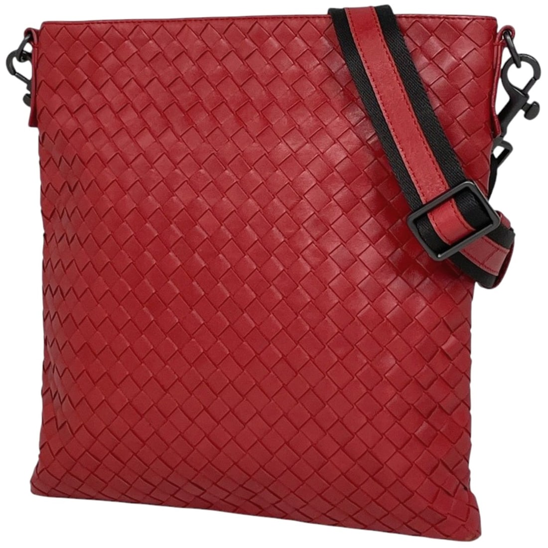 Bottega Veneta Intrecciato Shoulder Bag, Crossbody Leather, Red, Women's (1 of 9)