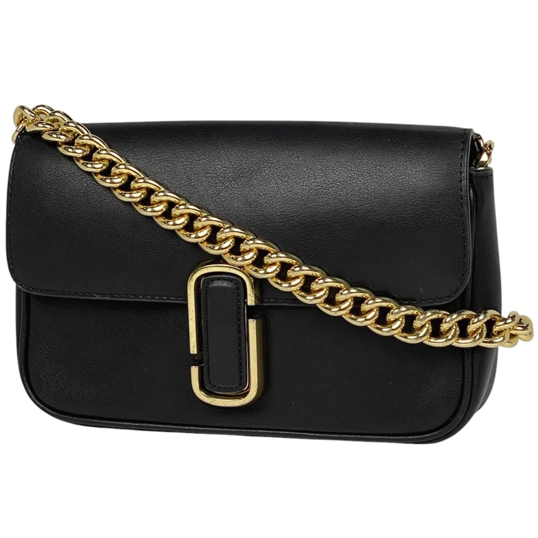 MARC JACOBS J-Mark Chain Shoulder Bag, Leather, Black, Women's (1 of 9)
