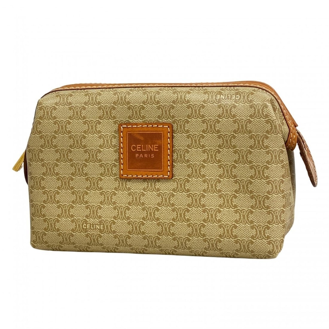 Celine Bag/Pouch Macadam Beige Brown Women's: --- Catalog ---Category: SizeSize (HxWxD): 10cm x 16cm x 7cm / 3.93'' x 6.29'' x 2.75''Category: DesignType: PouchColor: Beige, BrownGender: WomenMaterial: PVC Hardware Color: GoldCategory: GeneralBra