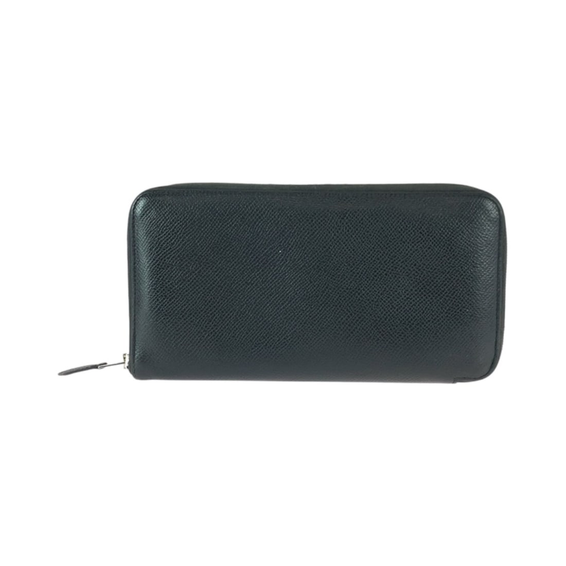 HERMES Azap Long Noir Black Wallet with Silver Hardware, Epsom Leather, Round Zipper, Y Stamp, Men's (1 of 11)