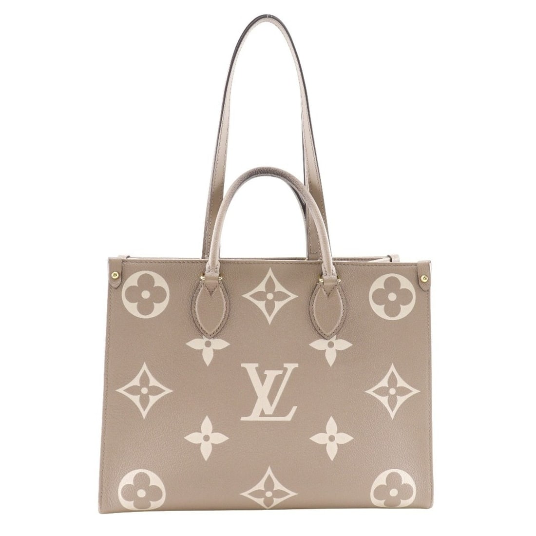 Louis Vuitton On the Go MM Tote Bag M45494 Monogram Empreinte Tourterelle Gray 2-way A4 Open Women's: --- Catalog ---Category: SizeSize (HxWxD): 26cm x 34cm x 15cm / 10.23'' x 13.38'' x 5.9''Category: DesignType: Tote bagColor: Gray, TourterelleGender: WomenMaterial: Monogram Empreinte Category: Gener