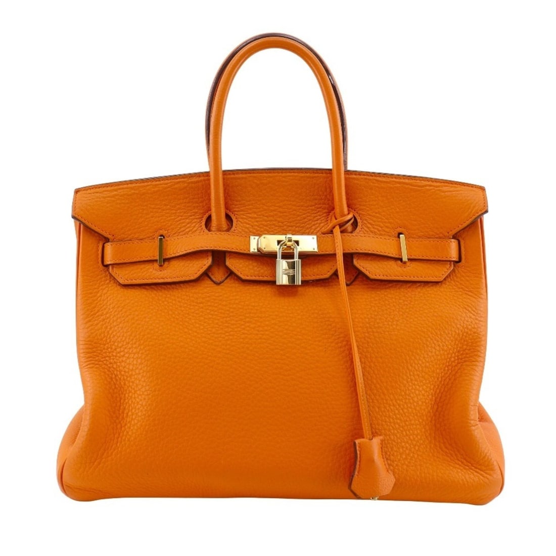 Hermes HERMES Birkin 35 Handbag Taurillon Clemence 2003 Orange/Gold Hardware ?G A4 Belt Women's (1 of 20)