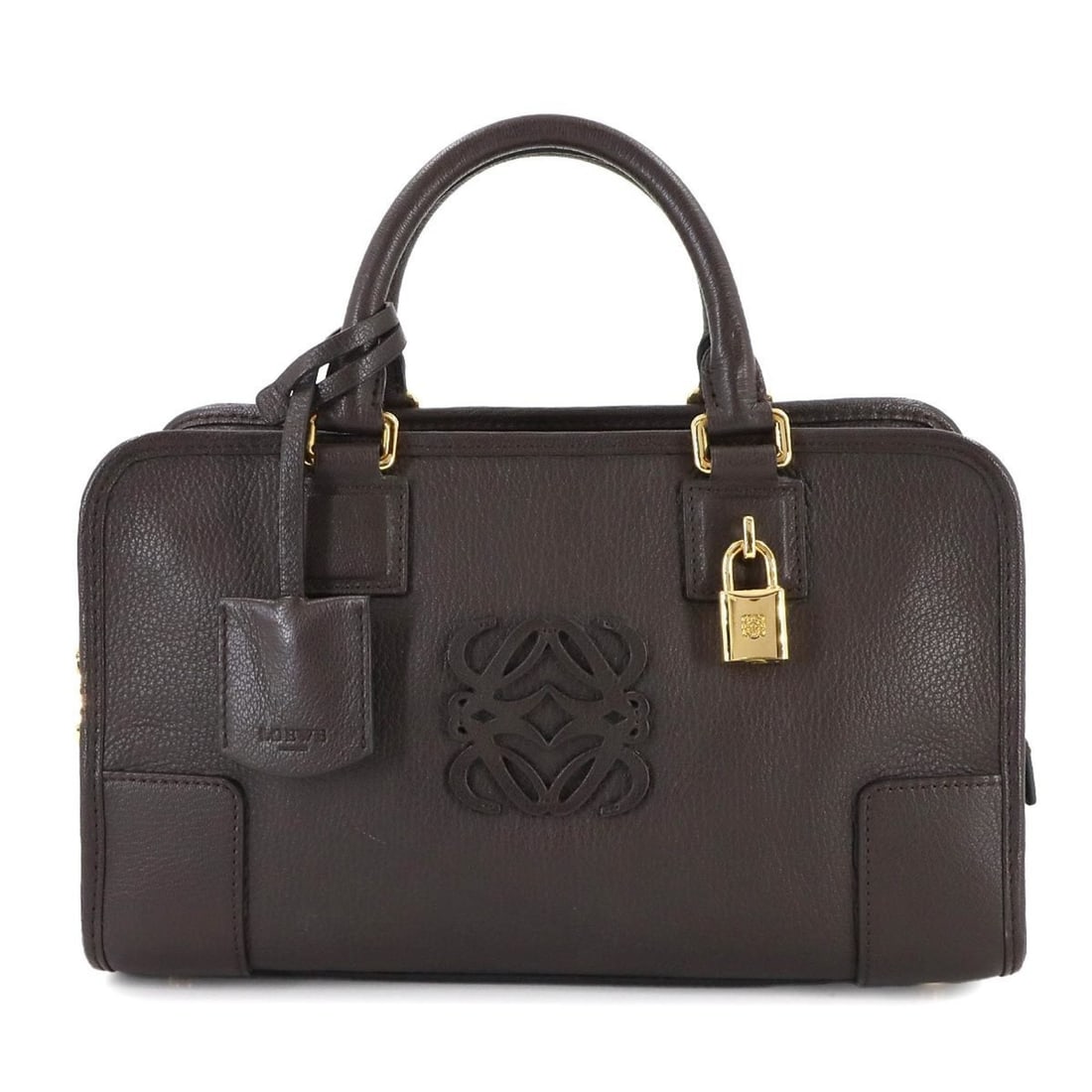 LOEWE Amazona 28 Handbag in Brown Leather with Gold Hardware (1 of 10)