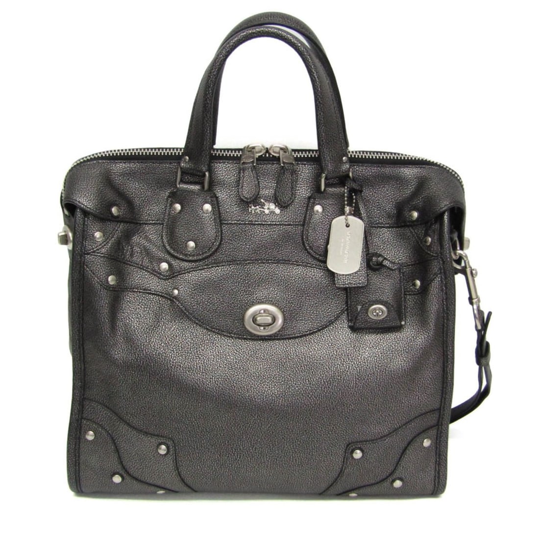Coach Elevated Rider 33 Satchel 33740 Men,Women Leather Handbag,Shoulder Bag Gunmetal (1 of 16)