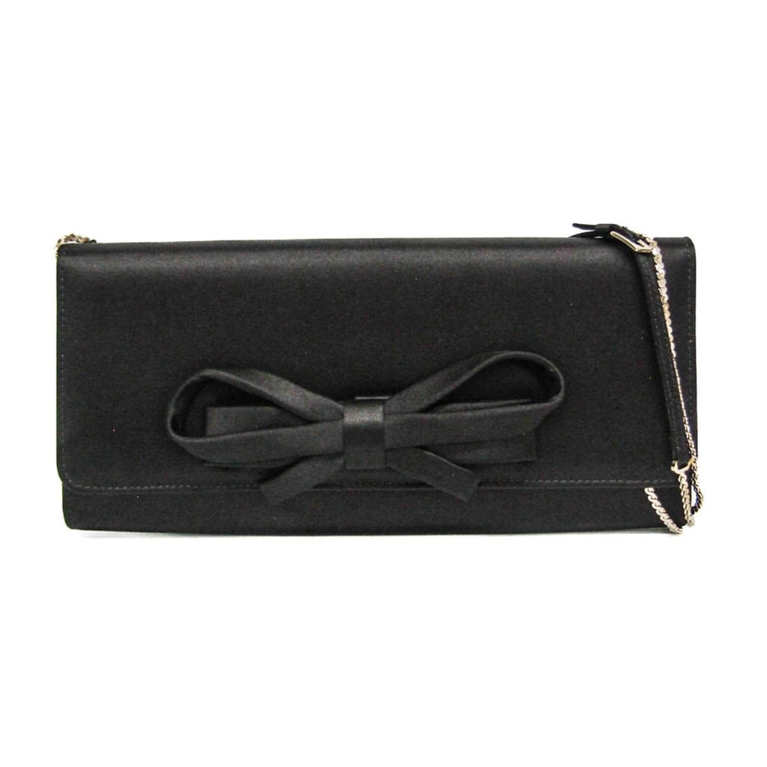 Valentino Garavani Ribbon Chain Shoulder Pouch Women's Satin Pouch,Shoulder Bag Black (1 of 15)