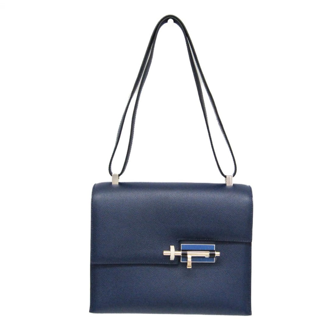 Hermes Verrou Women's Epsom Leather Shoulder Bag Navy: --- Catalog ---Category: SizeSize (HxWxD): 20cm x 23cm x 7cm / 7.87'' x 9.05'' x 2.75''Strap Length: 53cm - 90cm / 20.86'' - 35.43''Category: DesignType: Shoulder bagColor: NavyGender: WomenMaterial: