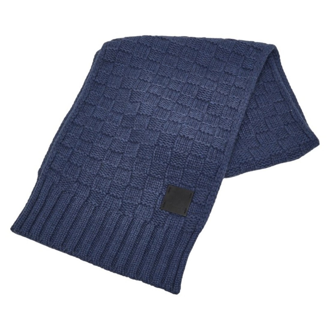 Louis Vuitton Damier Echarpe Helsinki Scarf Blue Cashmere Women's LOUIS VUITTON (1 of 10)
