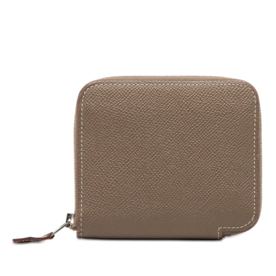 Hermès Azap Compact Silk-in Wallet/Coin Purse, Etoupe Brown Epsom Leather, Women's, HERMES (1 of 7)