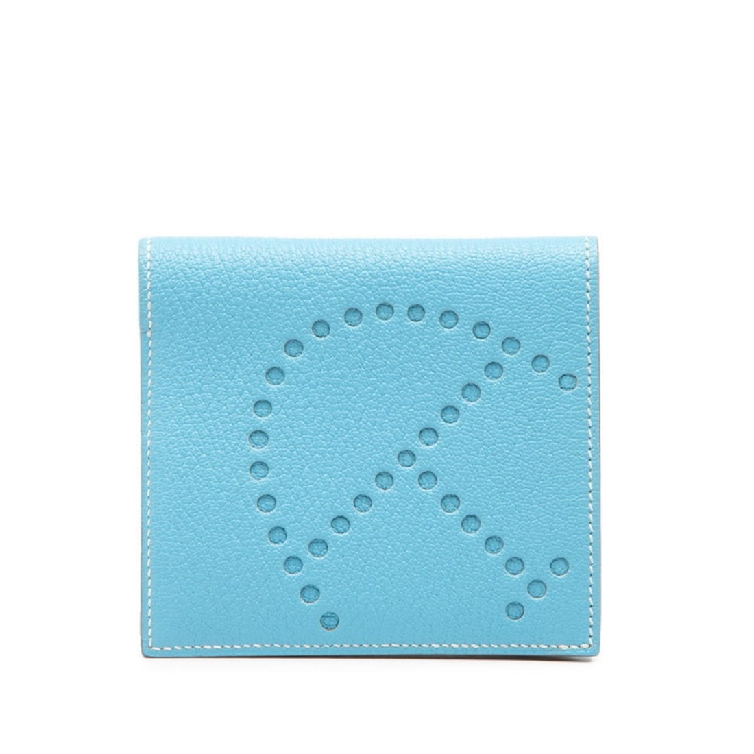 Hermes Evelyne Billfold Bifold Wallet Celeste Blue Chevre Mysore Women's HERMES (1 of 11)