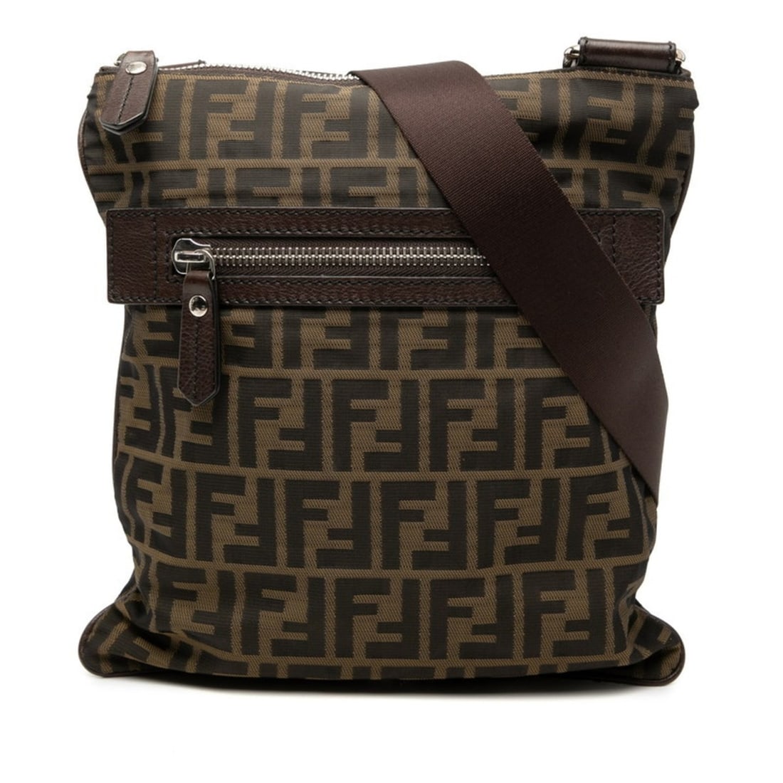 Fendi Zucca Crossbody Shoulder Bag 7VA255 Brown Canvas Men's FENDI: --- Catalog ---Category: SizeSize (HxWxD): 30cm x 27cm x 5.00mm / 11.81'' x 10.62'' x 0.19''Category: DesignType: Shoulder bagColor: BrownGender: MenMaterial: Canvas Category: GeneralMPN: 7VA255Brand: