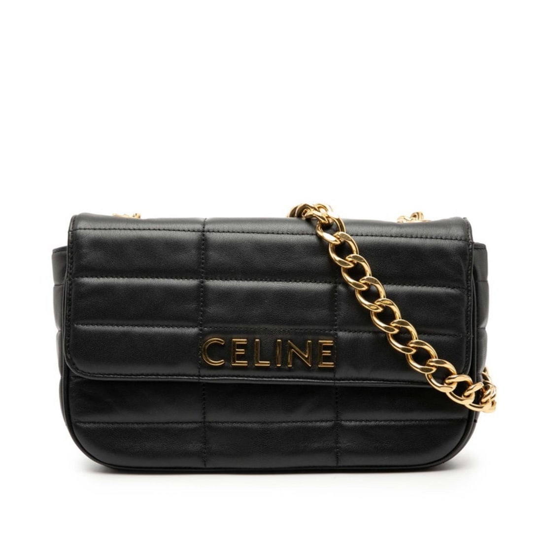 Celine Matelasse Monochrome Chain Shoulder Bag in Black Leather for Women: --- Catalog ---Category: SizeSize (HxWxD): 15cm x 23cm x 5cm / 5.9'' x 9.05'' x 1.96''Category: DesignType: Shoulder bagColor: BlackGender: WomenMaterial: Leather Category: GeneralBrand: Celine--- Ite